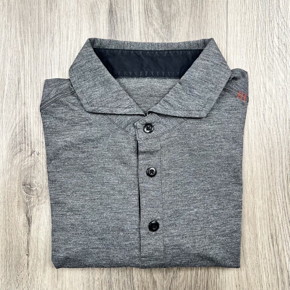 Lululemon Short Sleeve Evolution Polo Shirt Mens Size Small Charcoal Gray